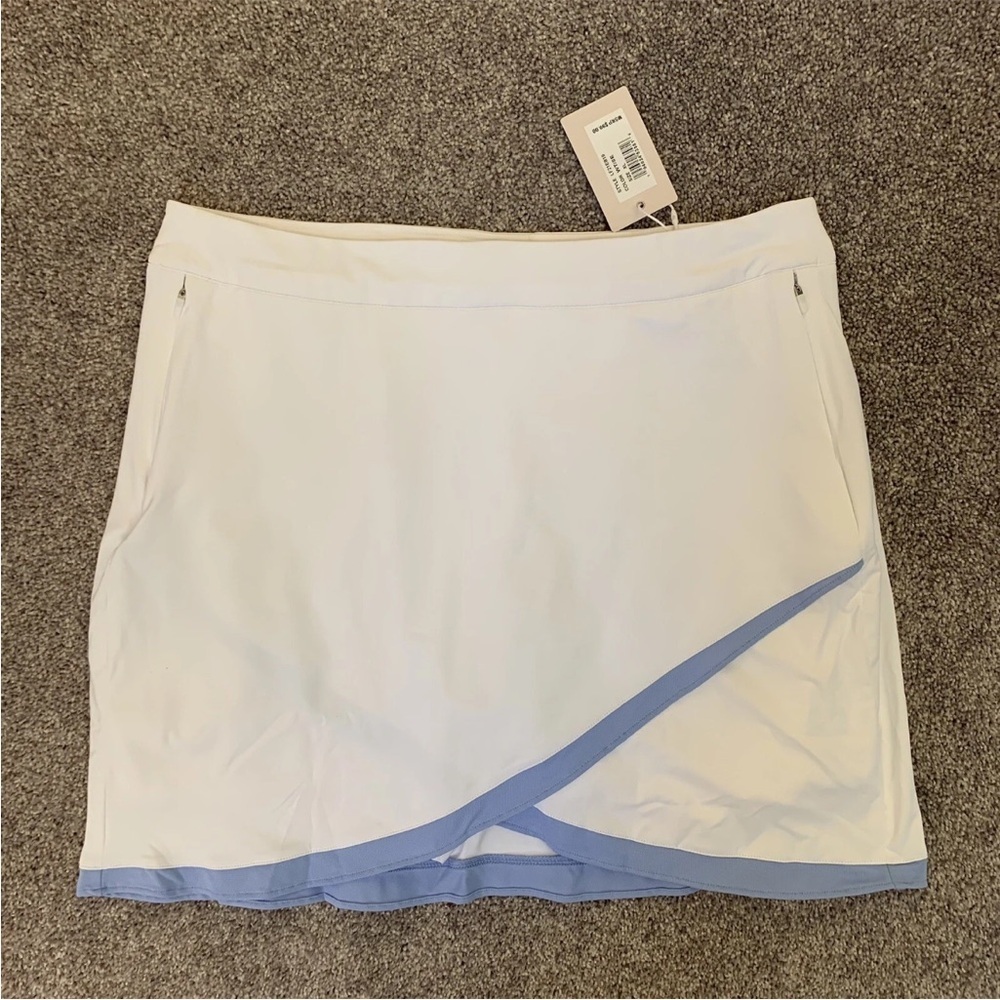 Peter Millar Women’s Laura Wrap Skort Golf White Blue Pockets Size XL - NWT $99 - Picture 2 of 12